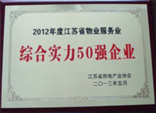 愛濤物業(yè)榮膺“2012年度江蘇物業(yè)服務(wù)企業(yè)綜合實(shí)力50強(qiáng)企業(yè)”